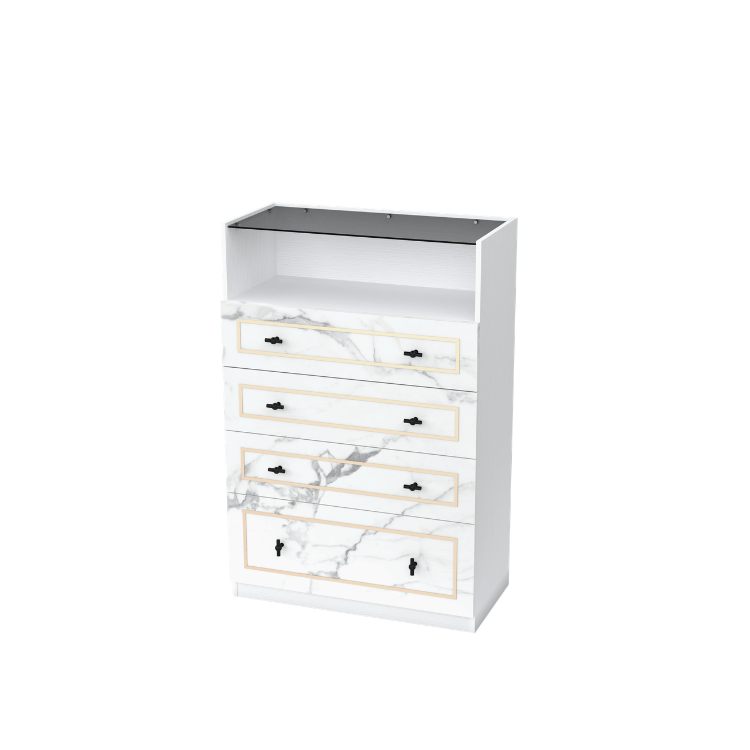 ตู้ลิ้นชัก 4 ลิ้นชัก WISDOM DESIGN FURNITURE รุ่น GDW-801 80 ซม. สีขาว/ซอฟท์มาร์เบิ้ล